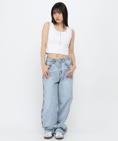 3.3 Field Trip (3.3フィールドトリップ)の「3.3 Field Trip/ファスナーデザインタンク(Tシャツ/カットソー・レディース・ホワイト/ブラック・FREE)」の16枚目の写真