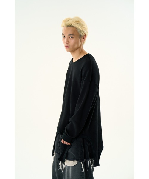 DISCOVERED(ディスカバード)の「GARTER WAFFLE CUTSEWN(Tシャツ/カットソー・メンズ・ナチュラル/ブラック/グレー・LARGE/SMALL)」の5枚目の写真
