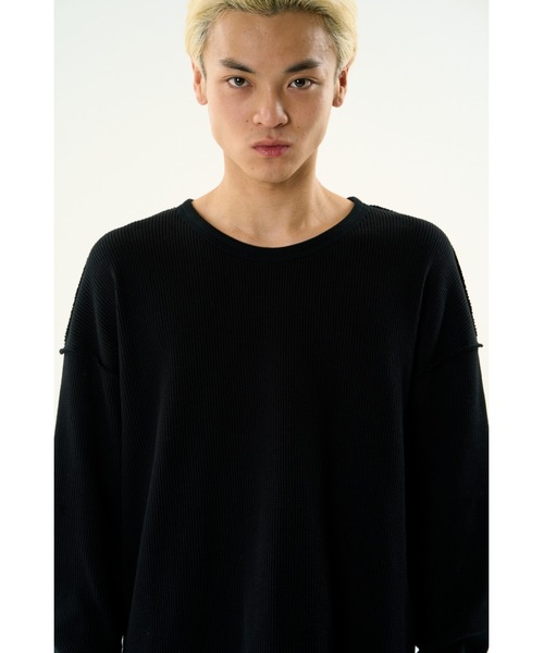 DISCOVERED(ディスカバード)の「GARTER WAFFLE CUTSEWN(Tシャツ/カットソー・メンズ・ナチュラル/ブラック/グレー・LARGE/SMALL)」の7枚目の写真
