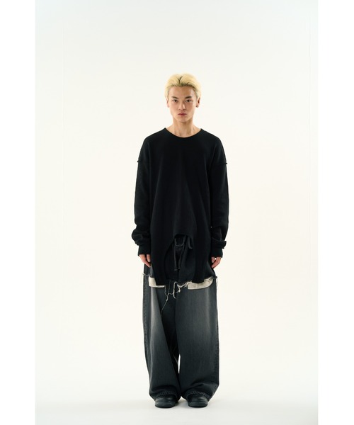 DISCOVERED(ディスカバード)の「GARTER WAFFLE CUTSEWN(Tシャツ/カットソー・メンズ・ナチュラル/ブラック/グレー・LARGE/SMALL)」の10枚目の写真