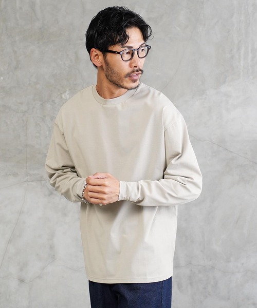jiggys shop（ジギーズショップ）の「接触冷感 UVカット 吸汗速乾 プレーティング ロンT カットソー（Tシャツ/カットソー・メンズ・ブラック/ホワイト/スミクロ/ベージュ系その他・X-LARGE/LARGE/MEDIUM）」の4枚目の写真