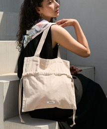 Sand wash cotton 2way drawstring bag / サンドウォッシュ コットン 2way ドロスト ハンドバッグ&ショルダーバッグ