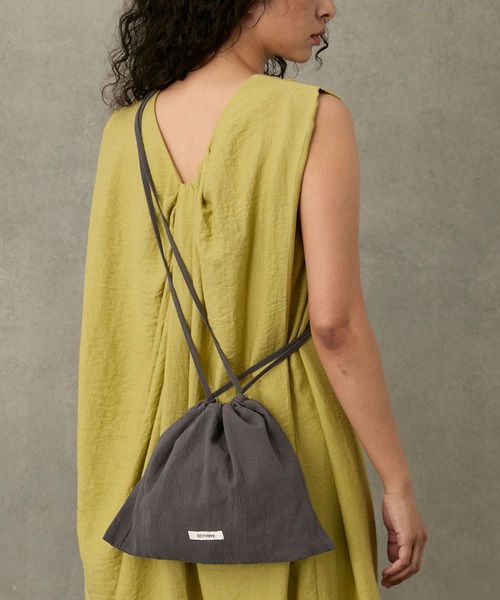 Stroove(ストルーヴ)の「Sand wash cotton 2way drawstring bag / サンドウォッシュ コットン 2way ドロスト ハンドバッグ&ショルダーバッグ(ショルダーバッグ・レディース・ブルー/スミクロ/ベージュ/オレンジ・FREE)」の19枚目の写真