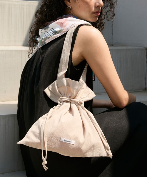 Sand wash cotton 2way drawstring bag / サンドウォッシュ コットン