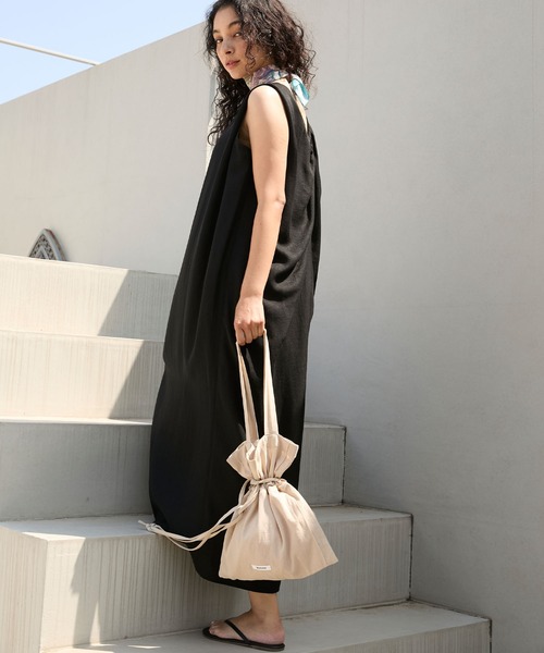 Sand wash cotton 2way drawstring bag / サンドウォッシュ