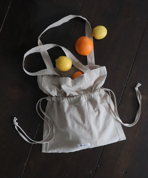 Sand wash cotton 2way drawstring bag / サンドウォッシュ