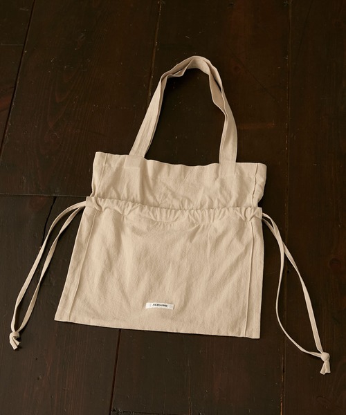 Sand wash cotton 2way drawstring bag / サンドウォッシュ コットン