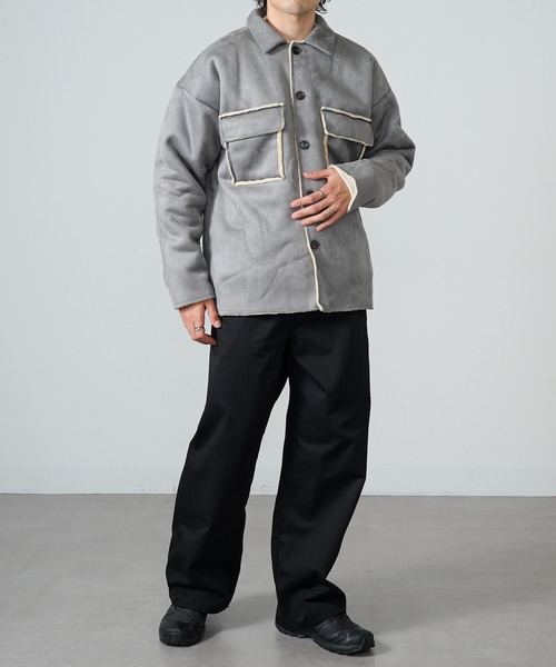 MAISON CLUB(メゾンクラブ)の「【MAISON CLUB】フェイクムートン裏ボアCPOシャツ MZJ(シャツ/ブラウス・メンズ・ブラウン/グレー・M/LL/L)」の9枚目の写真