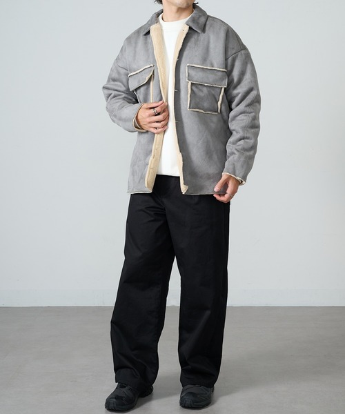MAISON CLUB(メゾンクラブ)の「【MAISON CLUB】フェイクムートン裏ボアCPOシャツ MZJ(シャツ/ブラウス・メンズ・ブラウン/グレー・M/LL/L)」の10枚目の写真
