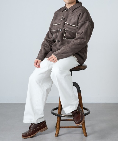 MAISON CLUB(メゾンクラブ)の「【MAISON CLUB】フェイクムートン裏ボアCPOシャツ MZJ(シャツ/ブラウス・メンズ・ブラウン/グレー・M/LL/L)」の19枚目の写真