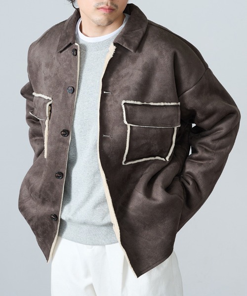 MAISON CLUB(メゾンクラブ)の「【MAISON CLUB】フェイクムートン裏ボアCPOシャツ MZJ(シャツ/ブラウス・メンズ・ブラウン/グレー・M/LL/L)」の17枚目の写真