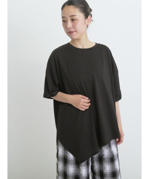 sm2rhythm（サマンサモスモスリズム）の「アシンメトリープルオーバー（Tシャツ/カットソー・レディース・オフホワイト/ブラック/ブルー・F）」の3枚目の写真