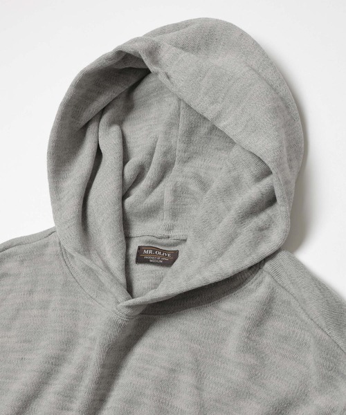 MR.OLIVE（ミスターオリーブ）の「BULKY SMOOTH KNIT / KANGAROO POCKET HOODY（パーカー・メンズ・杢グレー/ブラック・MEDIUM/LARGE）」の4枚目の写真