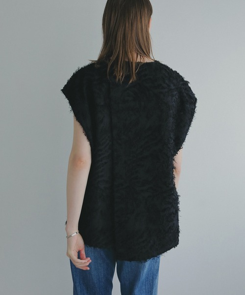 MANOF(マノフ)の「FRINGE OPEN BLOUSE(シャツ/ブラウス・レディース・アイボリー/ブラック・FREE)」の15枚目の写真