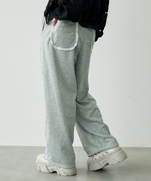 Clum(クルム)の「Side lace design sweatpants / サイドレースデザインスウェットパンツ(スウェットパンツ・レディース・グレー/ブラック・FREE)」の13枚目の写真
