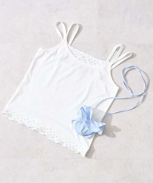 earth music&ecology（アースミュージックアンドエコロジー）の「レイヤードキャミソール（キャミソール・レディース・グレー/アイボリー・M/S）」の9枚目の写真