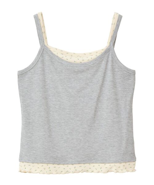 earth music&ecology（アースミュージックアンドエコロジー）の「レイヤードキャミソール（キャミソール・レディース・グレー/アイボリー・M/S）」の18枚目の写真