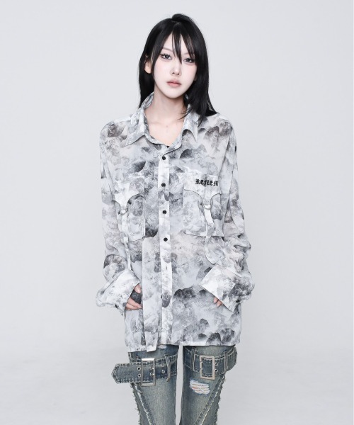 REFLEM/レフレム』カーゴポケット付きシアーシャツ（シャツ/ブラウス