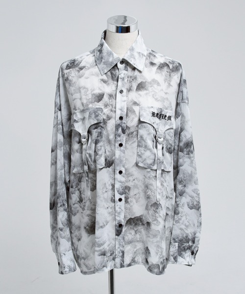 レフレム シアーシャツ コラボ REFLEM×kuua コラボ総柄シアートップス REFLEM（レフレム）の「【REFLEM×kuua SPECIAL COLLABORATION