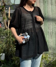 WILLOW | 【willow】2WAYシアーペプラムパフスリーブニット(ニット/セーター)