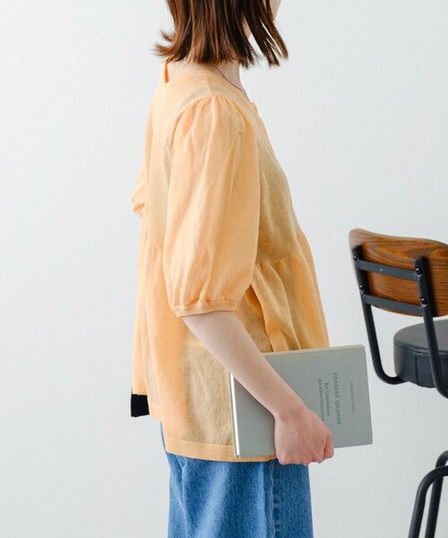 WILLOW（ウィロー）の「【willow】2WAYシアーペプラムパフスリーブニット（ニット/セーター・レディース・オフホワイト/ブラック/オレンジ・ONE SIZE）」の19枚目の写真