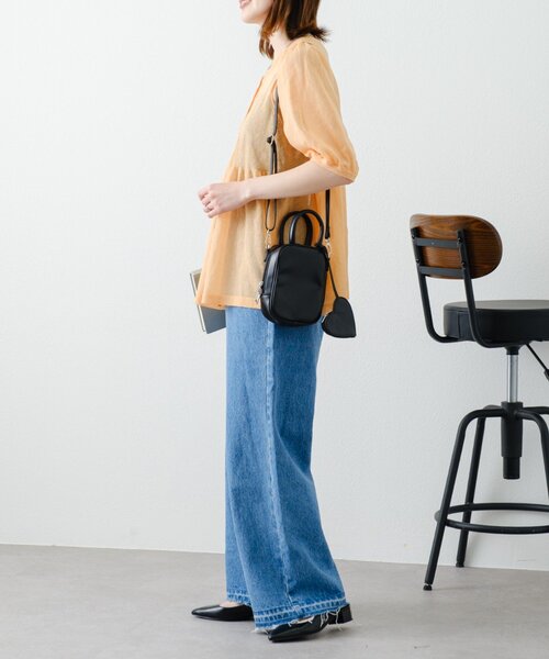 WILLOW（ウィロー）の「【willow】2WAYシアーペプラムパフスリーブニット（ニット/セーター・レディース・オフホワイト/ブラック/オレンジ・ONE SIZE）」の12枚目の写真