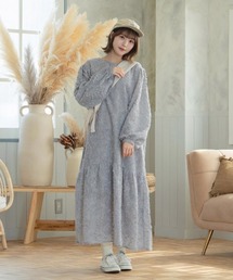 シアーフラワージャガードワンピース