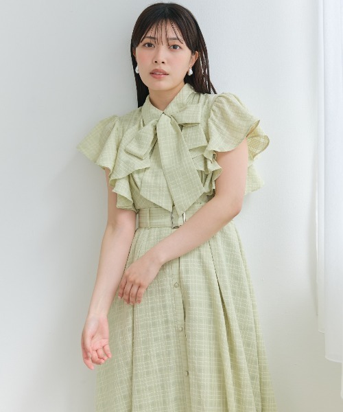 AND COUTURE（アンドクチュール）の「シアーチェックフリルリボン 
