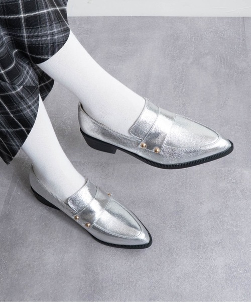 Fabby fabby（ファビィーファビィー）の「ローファーマニッシュシューズ（ローファー・レディース・シルバー/ゴールド/レオパード/ブラック/ブラック系その他/オフホワイト・LARGE/MEDIUM/SMALL）」の16枚目の写真