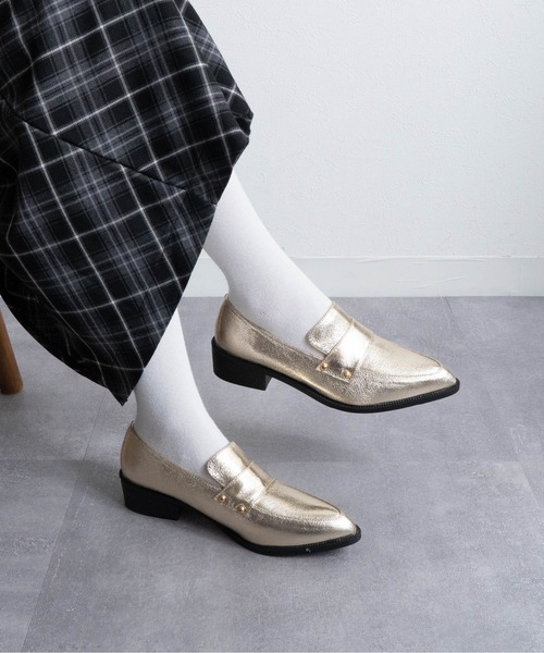 Fabby fabby（ファビィーファビィー）の「ローファーマニッシュシューズ（ローファー・レディース・シルバー/ゴールド/レオパード/ブラック/ブラック系その他/オフホワイト・LARGE/MEDIUM/SMALL）」の20枚目の写真