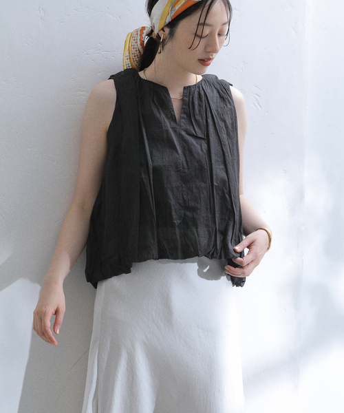 La TOTALITE(ラトータリテ)の「【洗える】ne Quittez pas/ヌキテパ BALLOON TOP(シャツ/ブラウス・レディース・ホワイト/ブラック・FREE)」の1枚目の写真