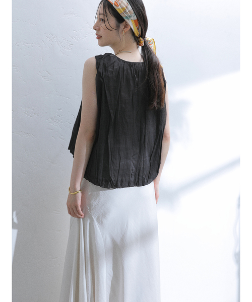 La TOTALITE(ラトータリテ)の「【洗える】ne Quittez pas/ヌキテパ BALLOON TOP(シャツ/ブラウス・レディース・ホワイト/ブラック・FREE)」の5枚目の写真