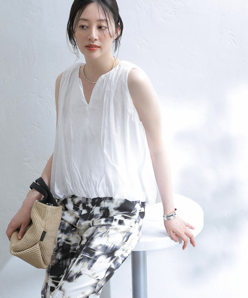 La TOTALITE(ラトータリテ)の「【洗える】ne Quittez pas/ヌキテパ BALLOON TOP(シャツ/ブラウス・レディース・ホワイト/ブラック・FREE)」の9枚目の写真