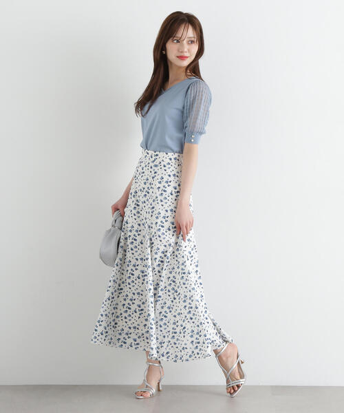 PROPORTION BODY DRESSING（プロポーションボディドレッシング）の「小花柄マチフレアスカート（スカート・レディース・ネイビー/ホワイト・MEDIUM/SMALL/P/S）」の10枚目の写真