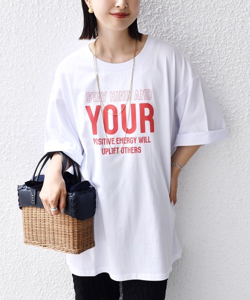 SHIPS.me(シップスミー)の「【ZOZO限定】SHIPS.me:ビッグ ワード プリント TEE(Tシャツ/カットソー・レディース・ホワイト系その他/ホワイト×レッド/ブラック×ホワイト/ブラック系その他・L/M/S/XL)」の1枚目の写真