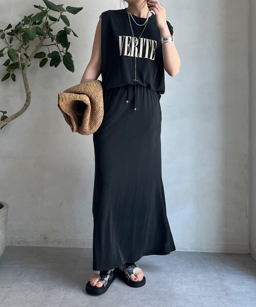 DouDou（ドゥドゥ）の「【セットアップ可】ソフトロングスカート（スカート・レディース・ブラック/レッド/ブラウン・FREE）」の6枚目の写真