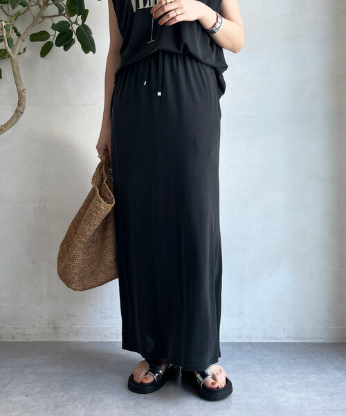 DouDou（ドゥドゥ）の「【セットアップ可】ソフトロングスカート（スカート・レディース・ブラック/レッド/ブラウン・FREE）」の10枚目の写真