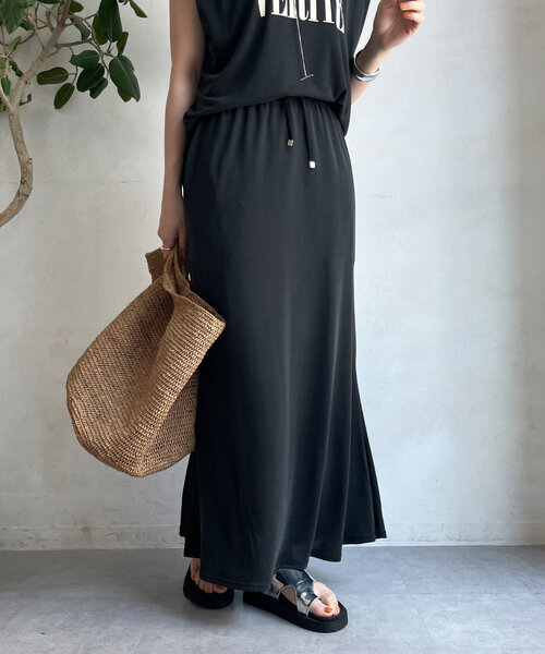 DouDou（ドゥドゥ）の「【セットアップ可】ソフトロングスカート（スカート・レディース・ブラック/レッド/ブラウン・FREE）」の11枚目の写真