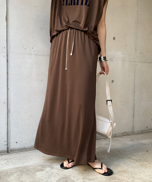 DouDou（ドゥドゥ）の「【セットアップ可】ソフトロングスカート（スカート・レディース・ブラック/レッド/ブラウン・FREE）」の20枚目の写真