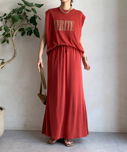 DouDou（ドゥドゥ）の「【セットアップ可】ソフトロングスカート（スカート・レディース・ブラック/レッド/ブラウン・FREE）」の22枚目の写真