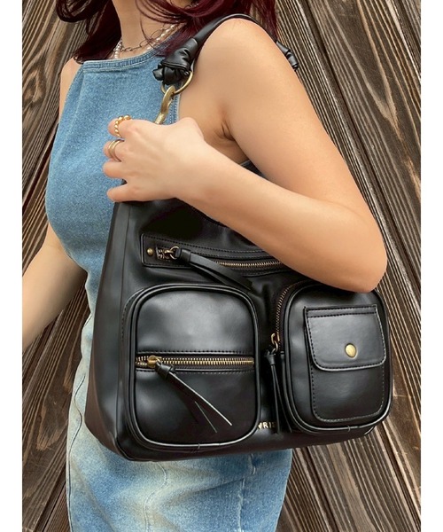 EVRIS（エヴリス）の「ポケットハンドBAG（ハンドバッグ・レディース・レッド/ゴールド/ブラック・FREE）」の8枚目の写真