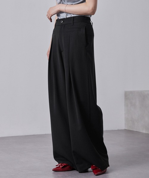 セール】【nui nullu】センタータックヘビーワイドスラックスパンツ