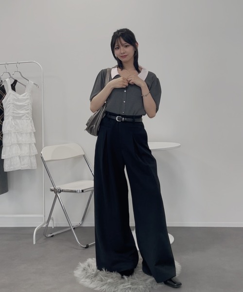 NEU_IN ワイドスラックスパンツ　sullen ニューイン セール】【nui nullu】センタータックヘビーワイドスラックス