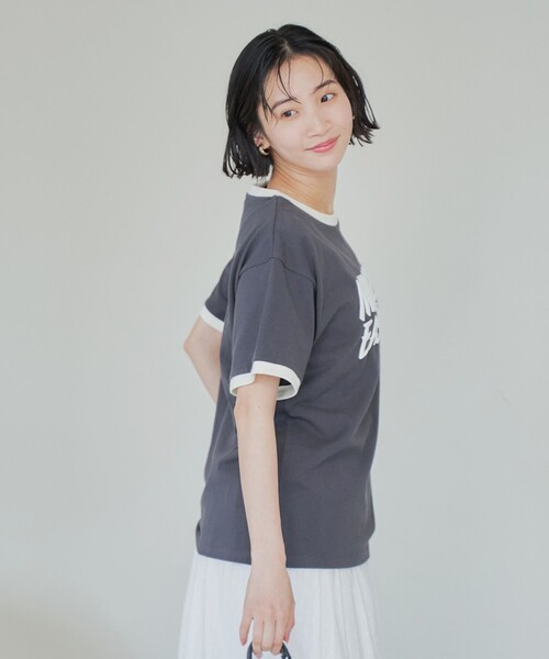 coen(コーエン)の「発砲ロゴ アソート プリントリンガーTシャツ(Tシャツ/カットソー・レディース・オフホワイト/ナチュラル/ダークグレー・L/M)」の15枚目の写真