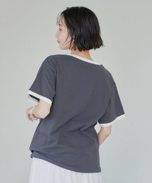 coen(コーエン)の「発砲ロゴ アソート プリントリンガーTシャツ(Tシャツ/カットソー・レディース・オフホワイト/ナチュラル/ダークグレー・L/M)」の16枚目の写真