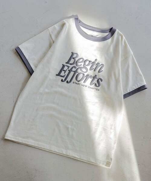 coen(コーエン)の「発砲ロゴ アソート プリントリンガーTシャツ(Tシャツ/カットソー・レディース・オフホワイト/ナチュラル/ダークグレー・L/M)」の22枚目の写真