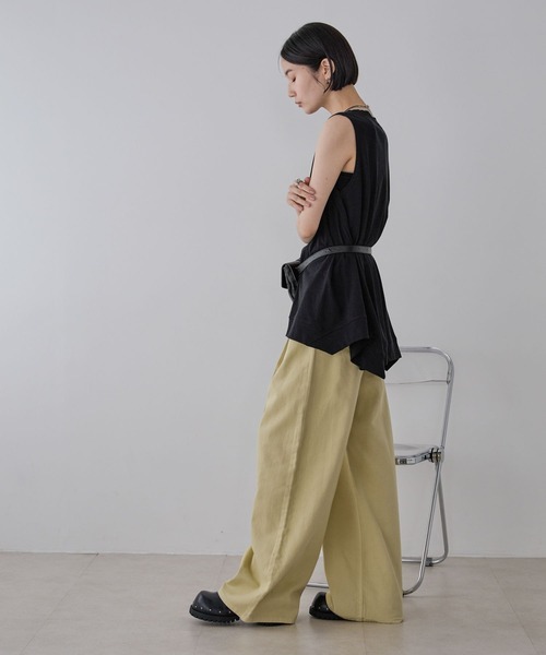 JEANASIS（ジーナシス）の「キョウネンイレヘムチュニックNS/573069（Tシャツ/カットソー・レディース・ブラウン/ブラック/オフホワイト・FREE）」の7枚目の写真