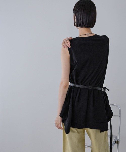 JEANASIS（ジーナシス）の「キョウネンイレヘムチュニックNS/573069（Tシャツ/カットソー・レディース・ブラウン/ブラック/オフホワイト・FREE）」の9枚目の写真