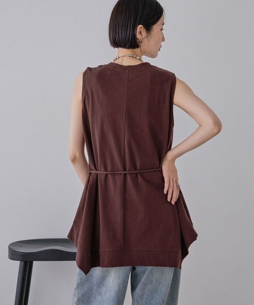 JEANASIS（ジーナシス）の「キョウネンイレヘムチュニックNS/573069（Tシャツ/カットソー・レディース・ブラウン/ブラック/オフホワイト・FREE）」の17枚目の写真