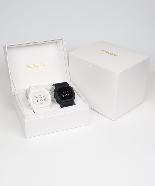 CASIO G-SHOCK ホワイト腕時計 箱付き Pair Model / DW-5600WW-7JF × GMD-S5610BB-1JF（デジタル腕時計
